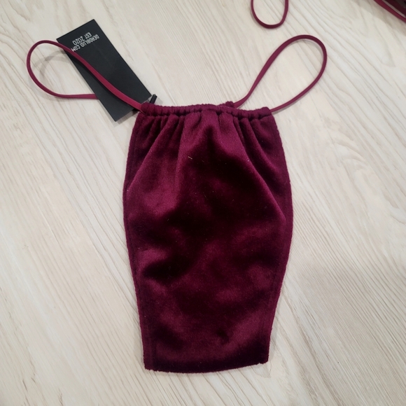 🦃🦃NEW Dolls Kill DEADBLUD Velvet micro bikini set size XL - Picture 4 of 10